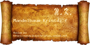 Mandelbaum Kristóf névjegykártya